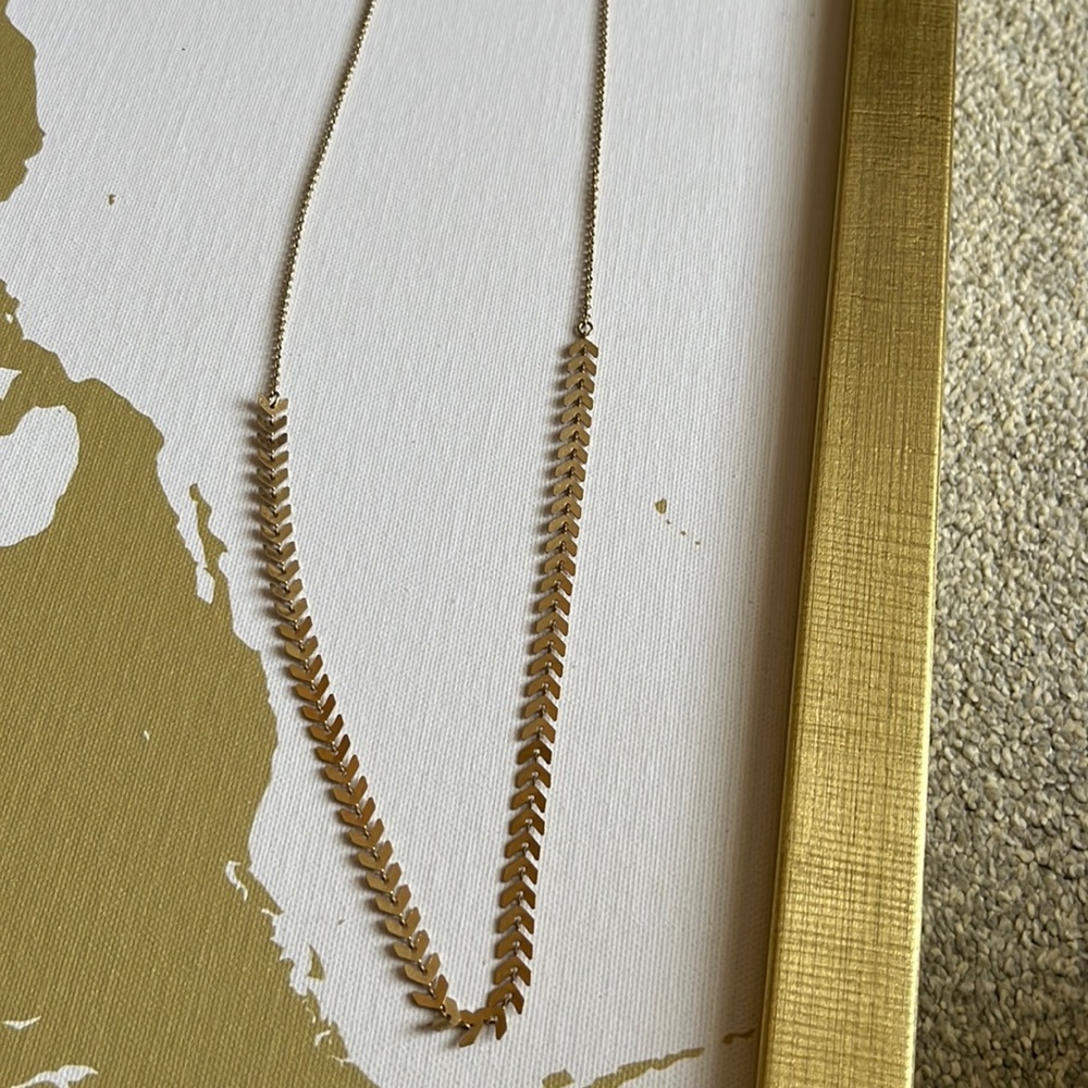 Chevron print long necklace